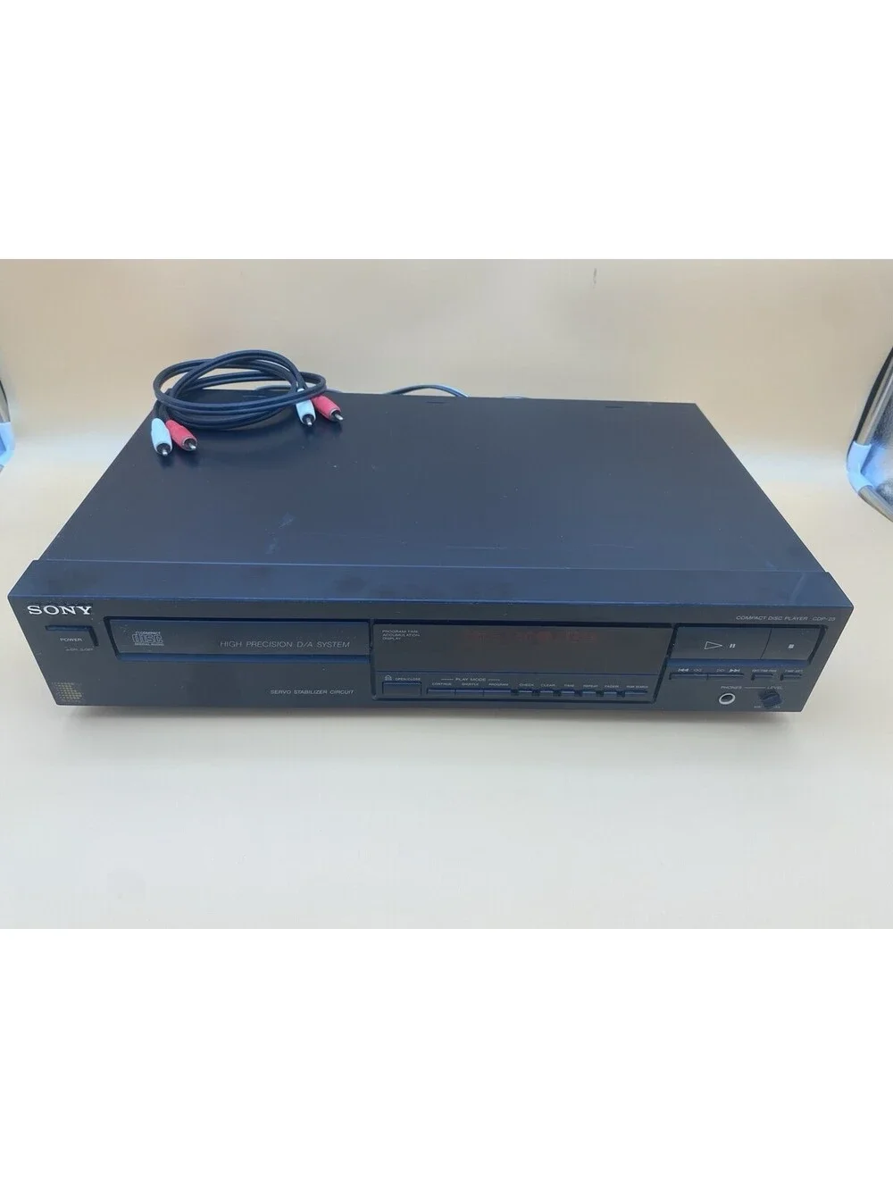 Sony Black Compact Disc Player Model #CDP-23 - Tested - Servo Stabilizer Circuit